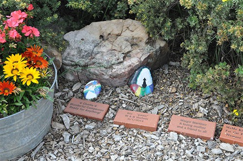 memorial bricks in Serenity Garden
